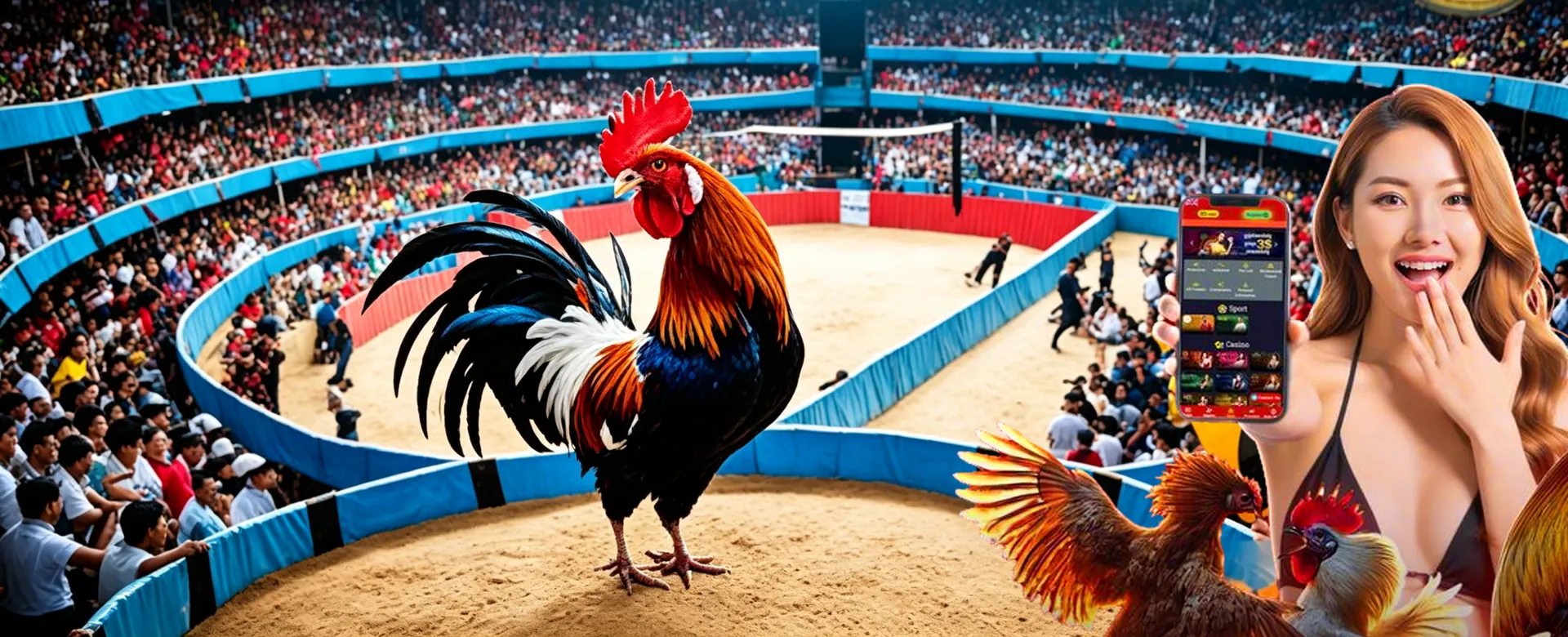 Dynamic basketball action in a grand arena, capturing the intensity of a game, with subtle overlay elements representing online betting, warm gold and red tones, opulent, premium, glitter, luxury, rich details.